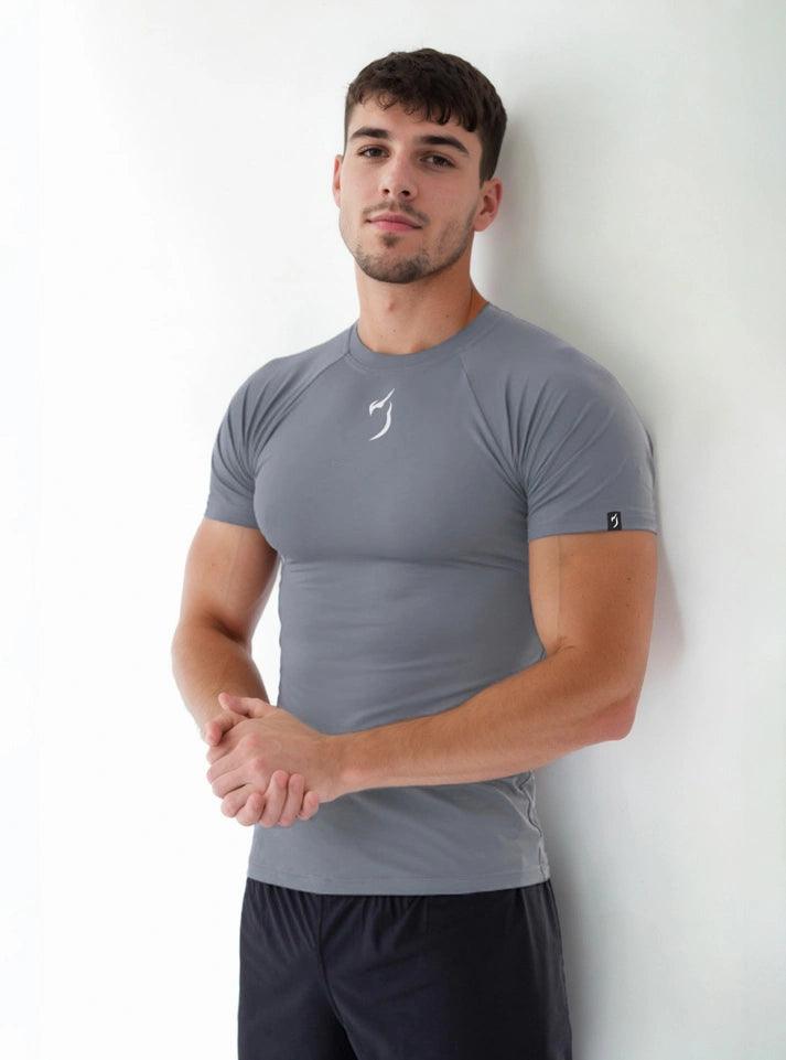 Buy Titan Flex Compression Tshirt for men Ash Grey Rad Owl