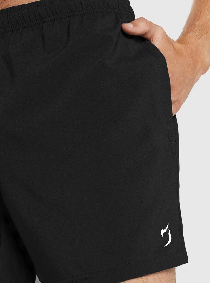 Men gym shorts in black | running shorts for men, lightweight with a zip pocket, designed for various workout routines a ultimate choice for intese workout lovers buy now from radowl a gym wear brand