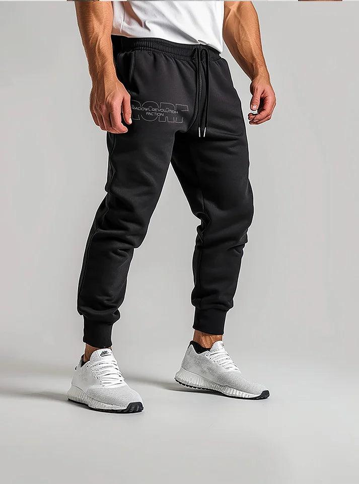 Black RORF gym joggers for men| Men wearing comfortable workout pants, perfect gym lower for men made from breathable bio-washed cotton a perfect choice for gymmers buy now at radowl.co.in