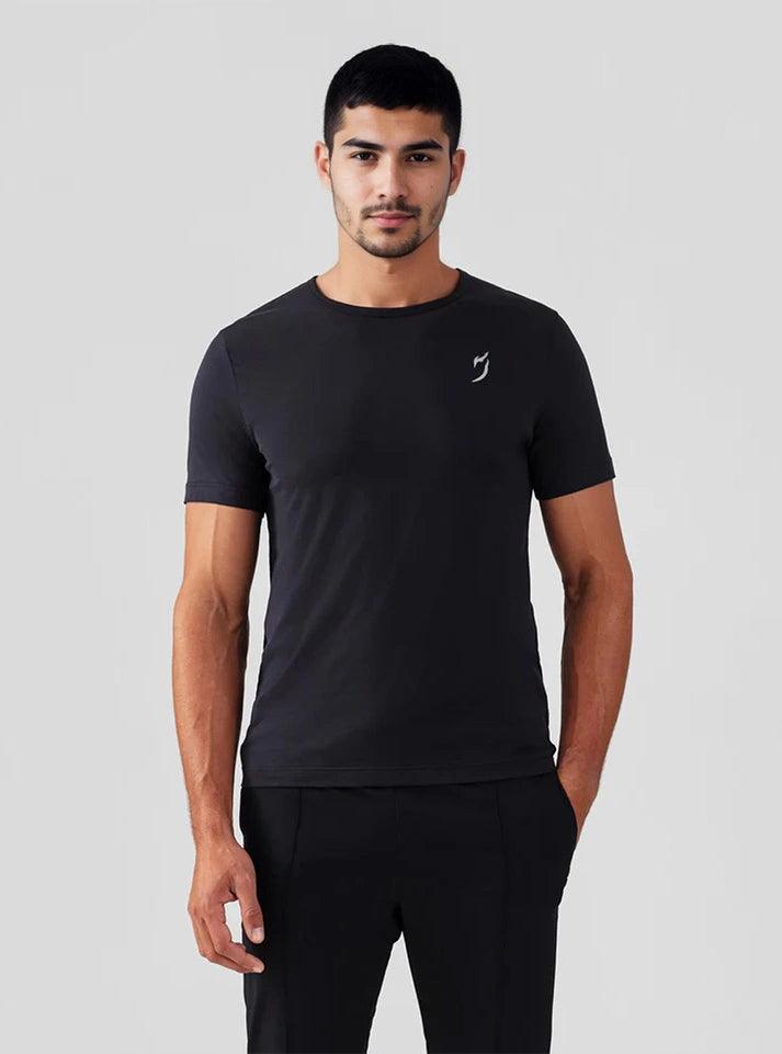 Men's slim-fit Radowl Black Emblemgym tshirt for man, perfect gym clothing for guys, featuring the Radowl emblem and crafted from premium Supima cotton. Best gym wear brand