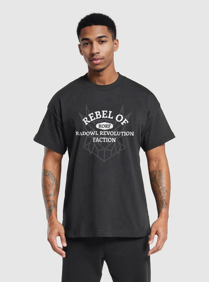 Oversized Gym Tshirt for Men Rebel Of RORF Midnight Black Tshirt, ideal for gym training and active wear clothing