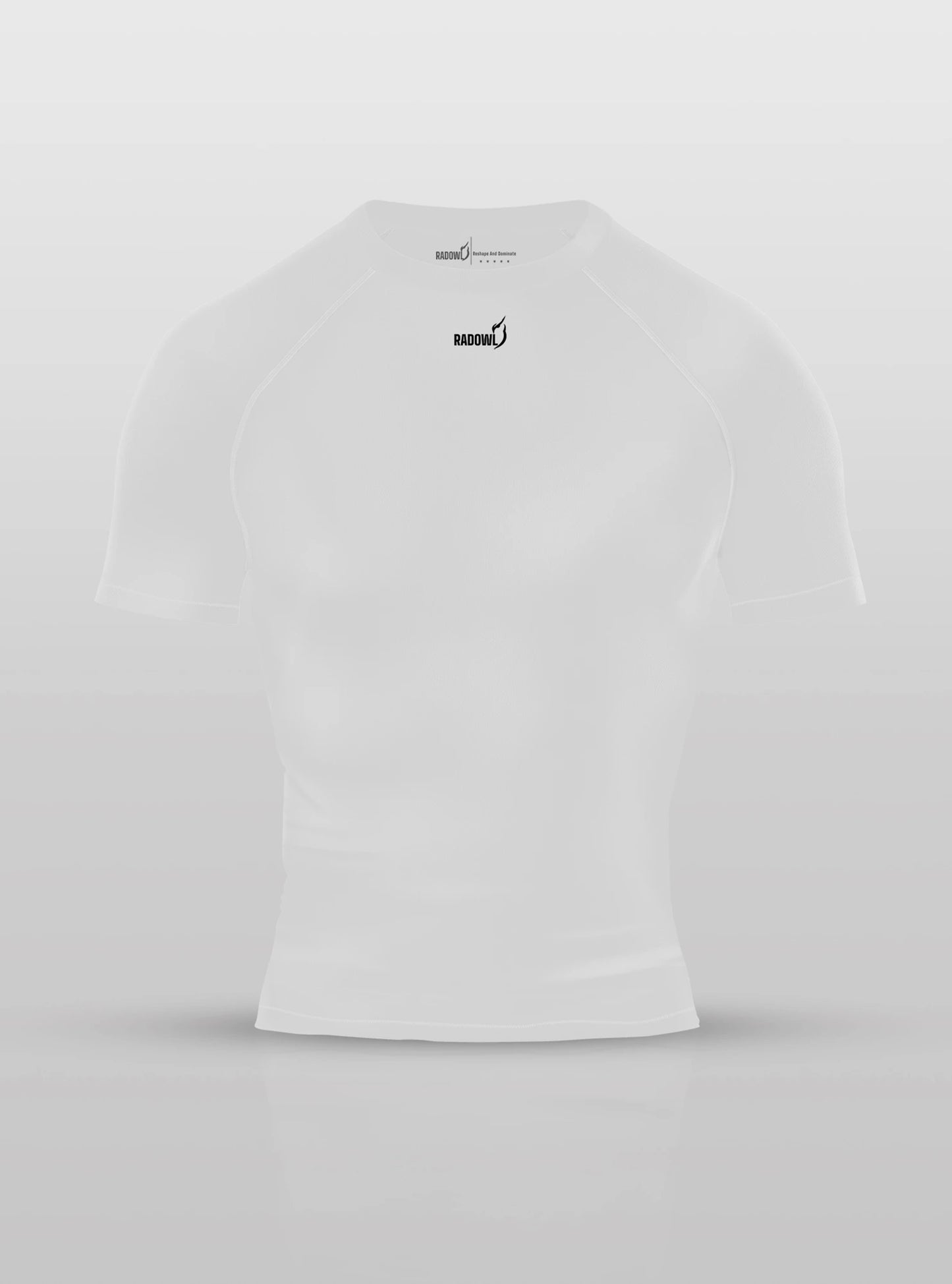 image of half sleeve gym compressor tshirt is placed on whitedrop background