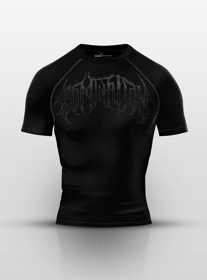 Image of Dark Domination Compression Tshirt is placed on white background